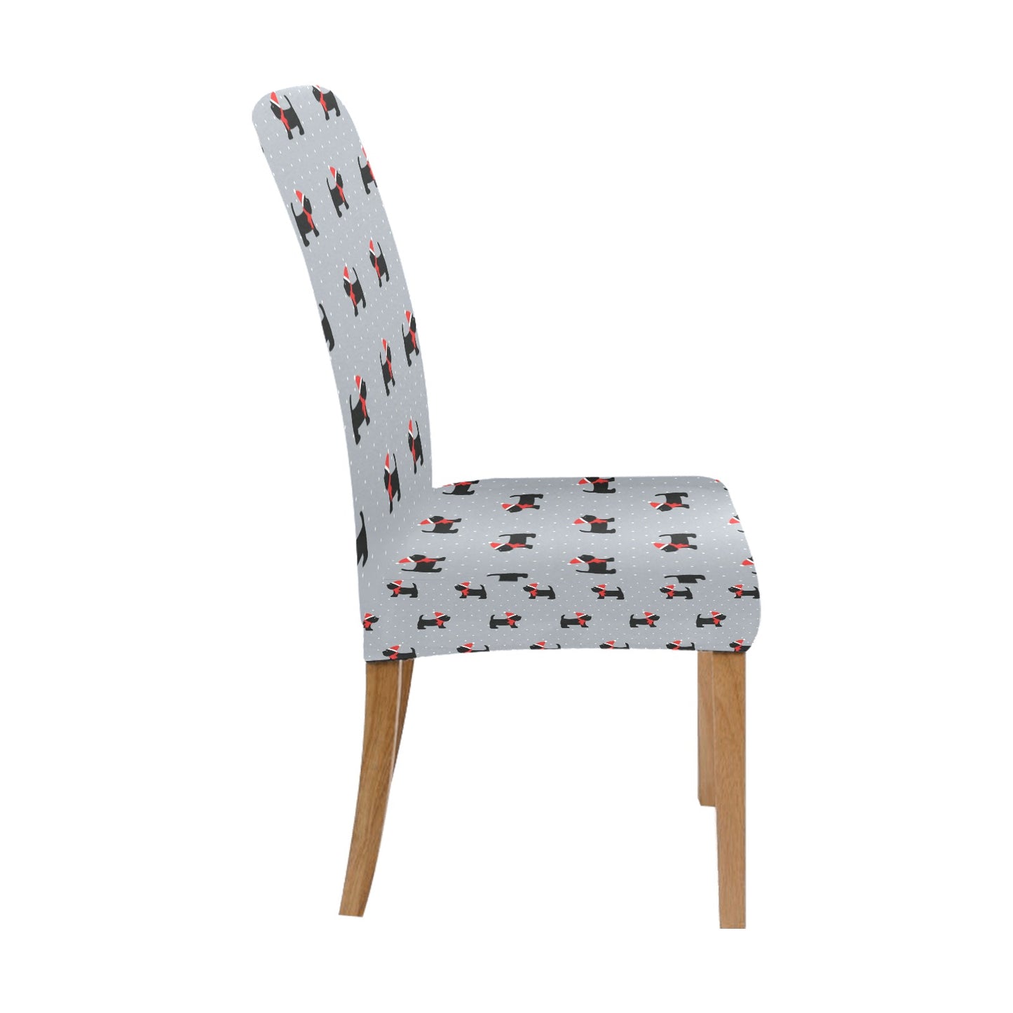 Scottish Christmas Themed Terriers Print Design LKS3018 Dining Chair Slipcover