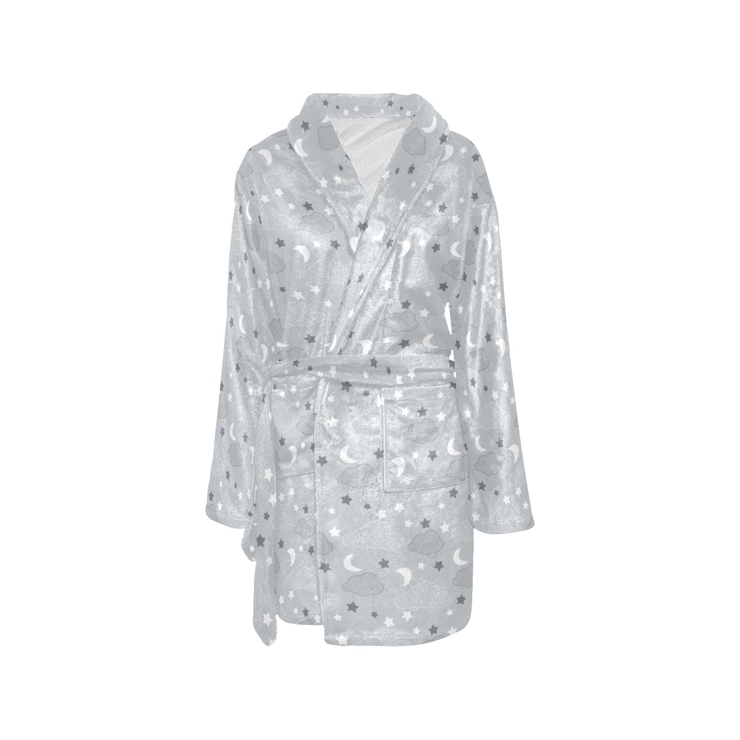 Cloud Pattern Print Design 04 Women's Fleece Robe