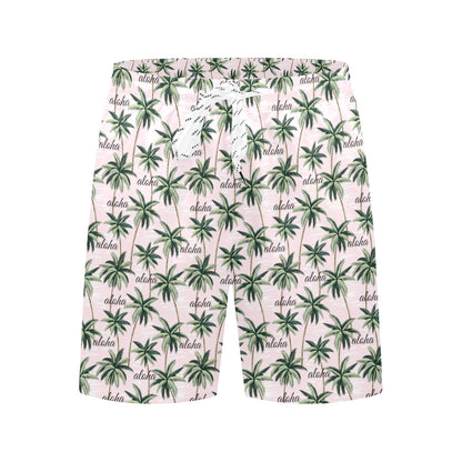 Aloha Beach Pattern Design Themed Print Men's Swim Trunks Beach Shorts