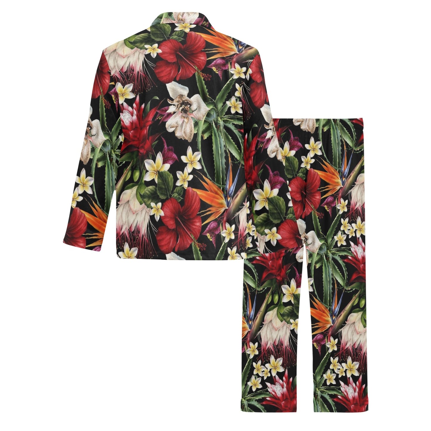 Summer Floral Pattern Print Design SF03 Men's Long Pajama Set
