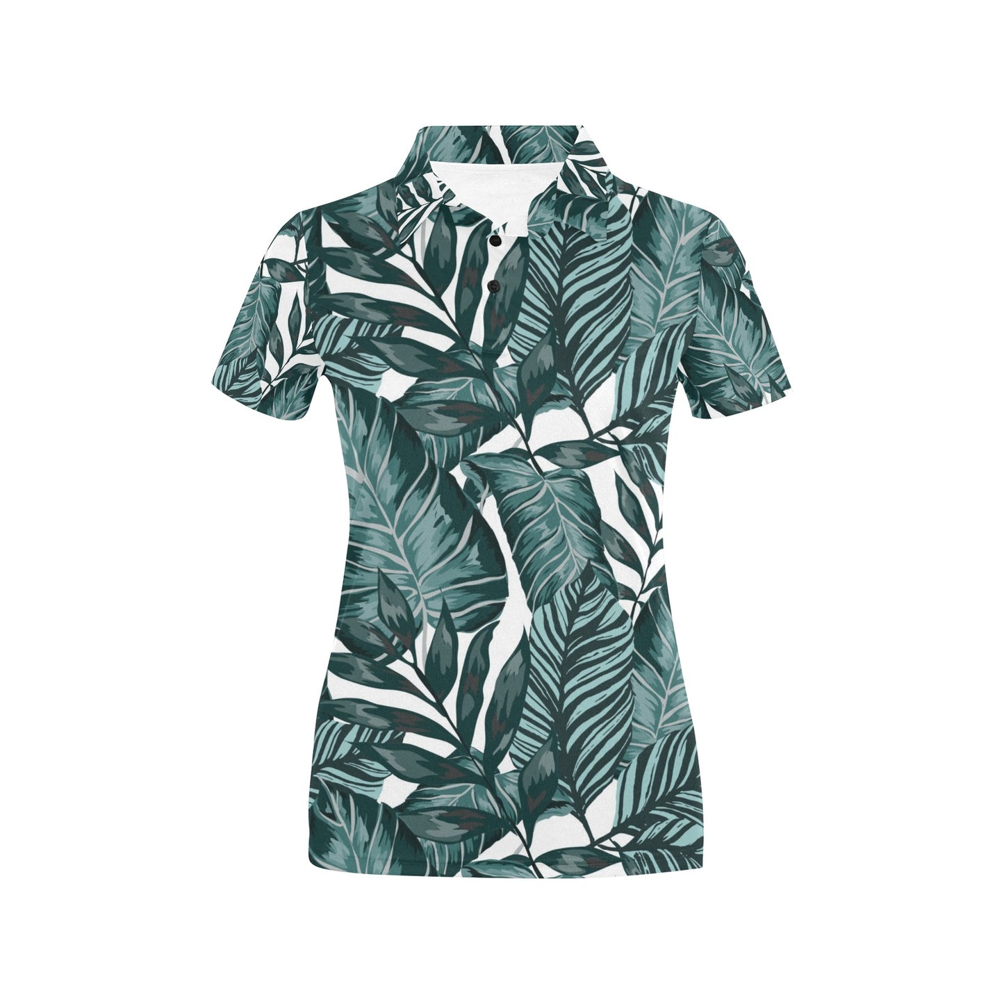 Tropical Palm Leaves Pattern Women's Polo Shirt