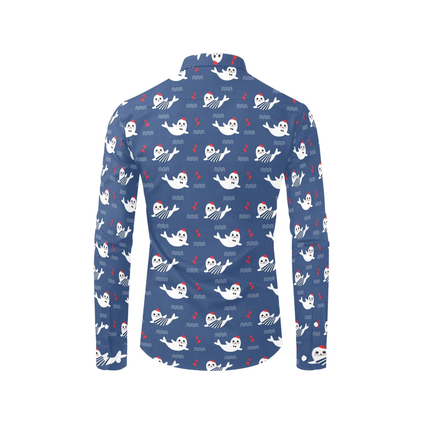 Sea Lion Print Design LKS403 Men's Long Sleeve Dress Shirt