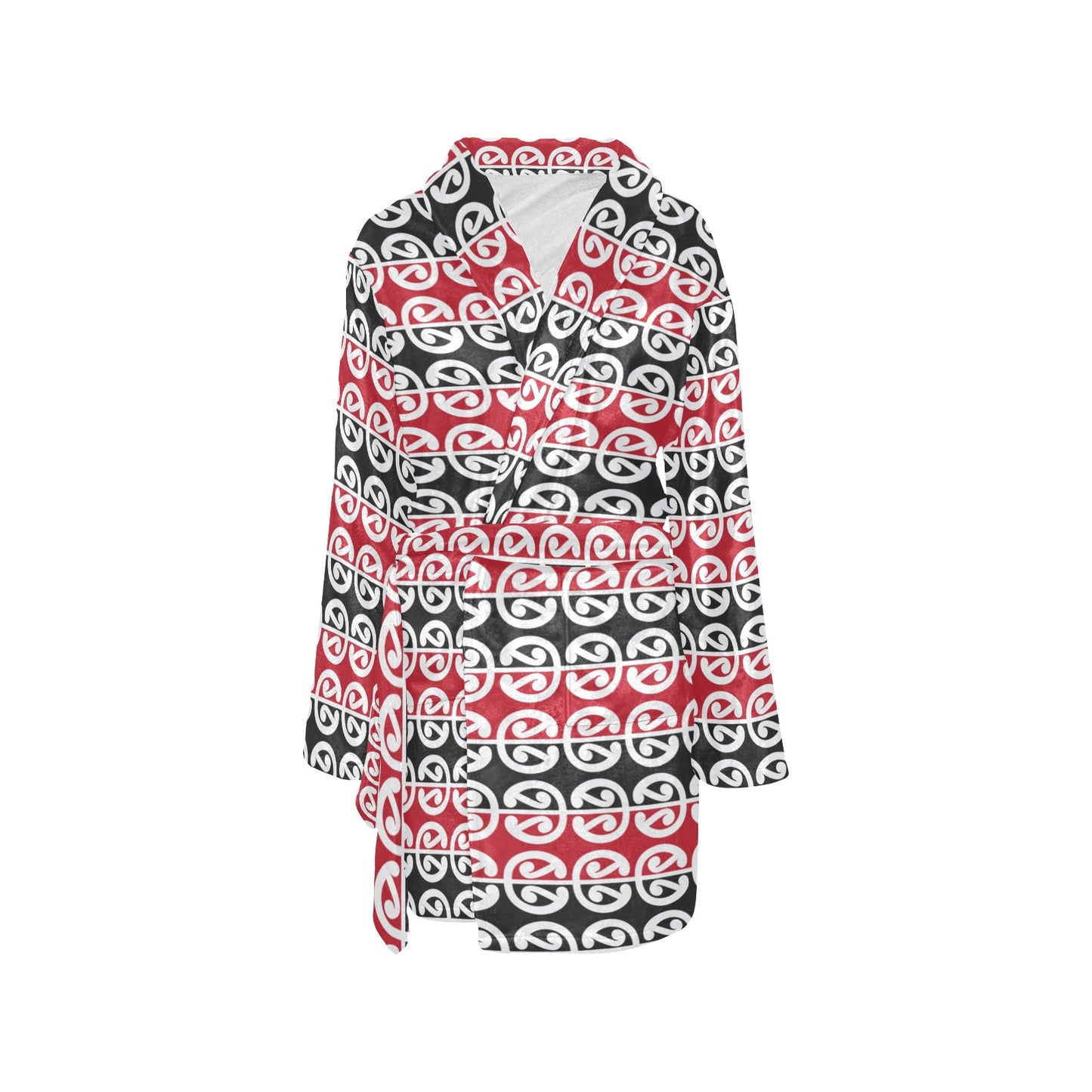 Maori Classic Themed Design Print Women's Fleece Robe