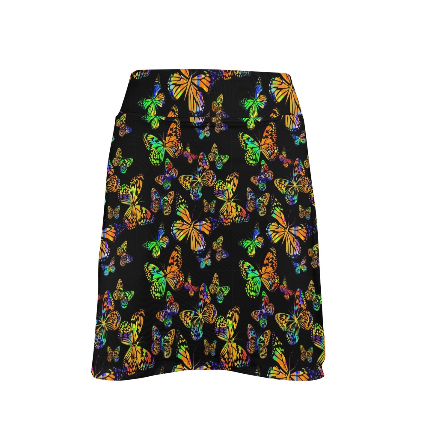 Butterfly Neon Color Print Pattern 17" Golf & Pickleball Skort with Pockets