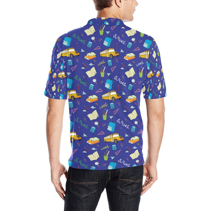 School Bus Print Design LKS307 Men Polo Shirt