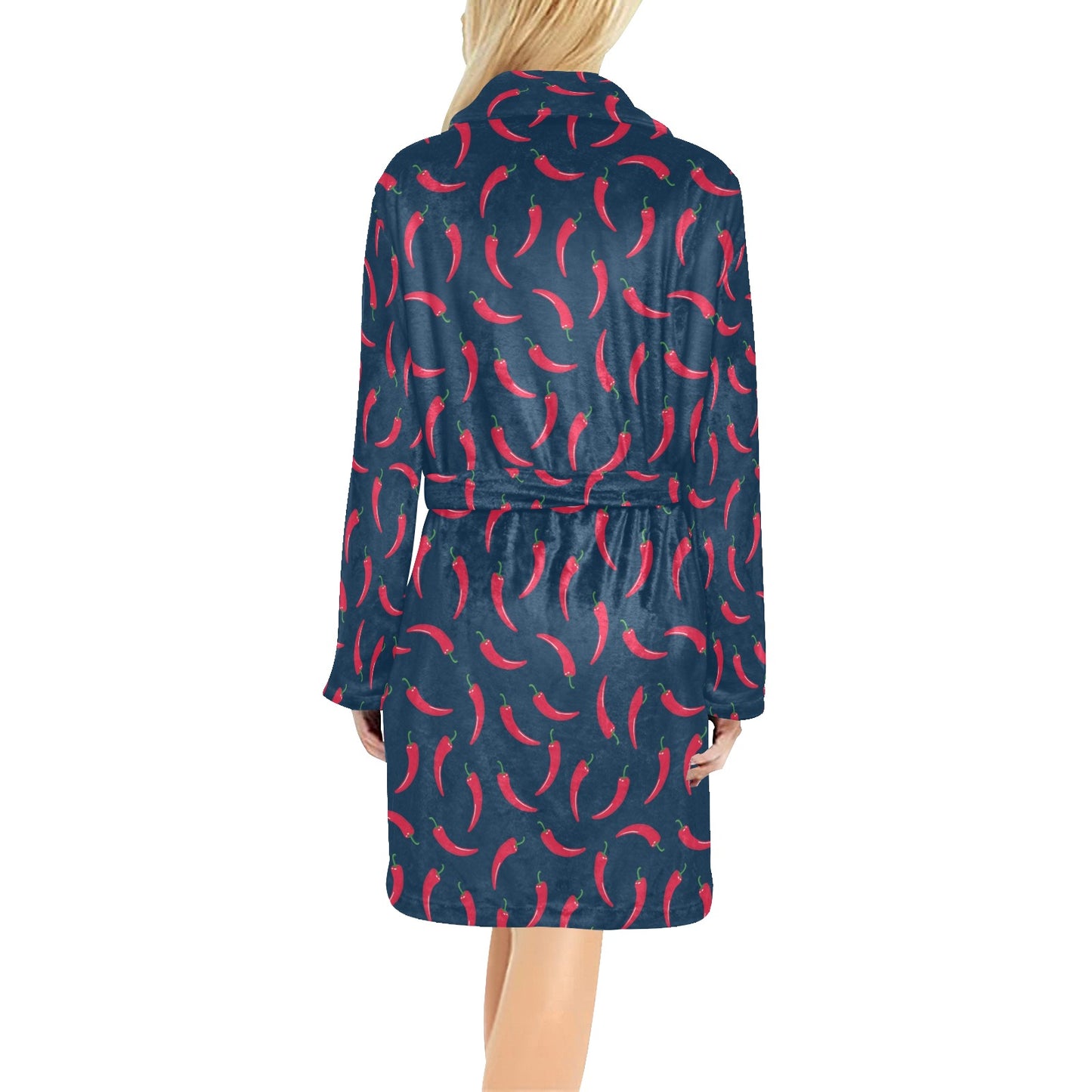 Chilli Pepper Pattern Print Design 03 Women's Fleece Robe