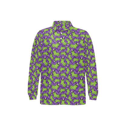 Zombie Foot Design Pattern Print Long Sleeve Polo Shirt For Men's