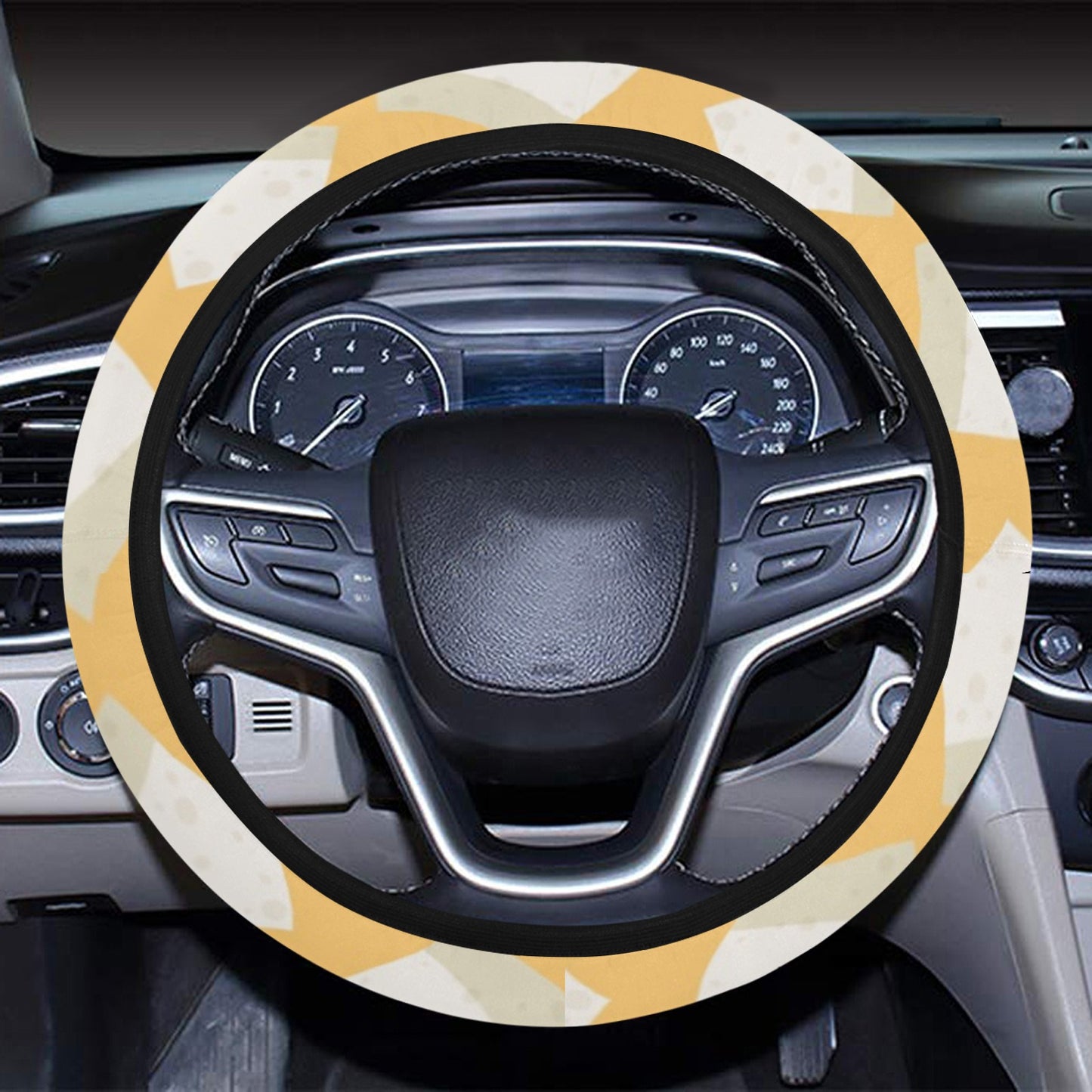 Tofu Print Design LKS302 Steering Wheel Cover with Elastic Edge
