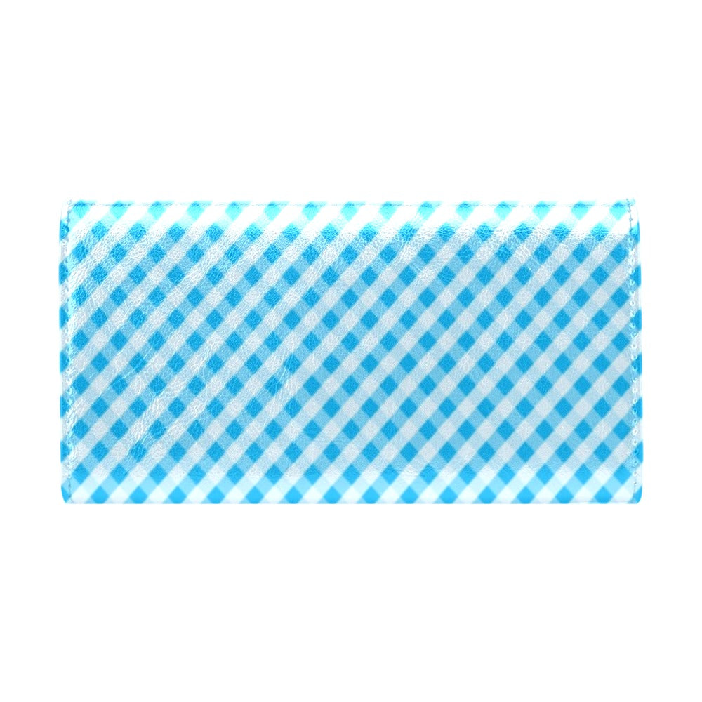 Gingham Print Design LKS401 Women's Trifold Wallet