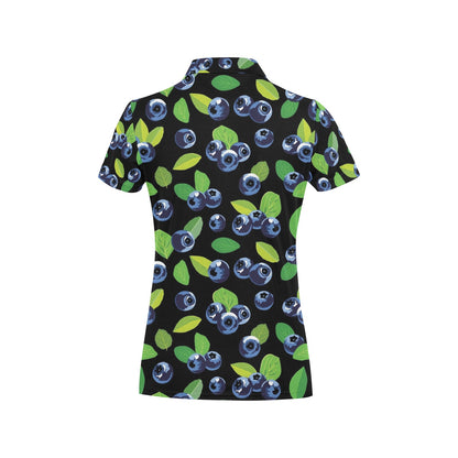 Blueberry Pattern Print Design BB03 Women's Polo Shirt
