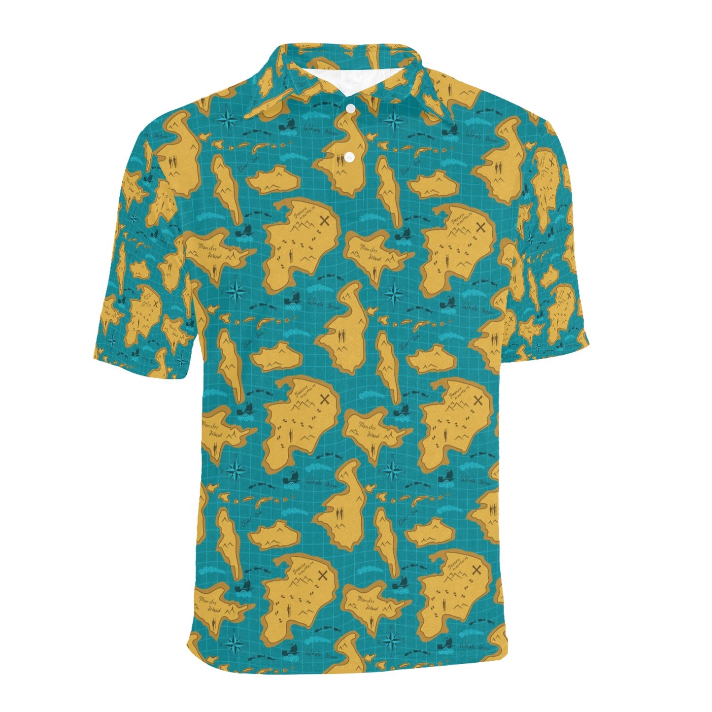 World Map Print Design LKS301 Men Polo Shirt