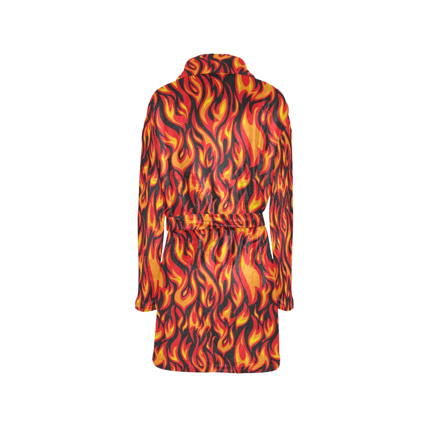 Flame Fire Print Pattern Women's Fleece Robe
