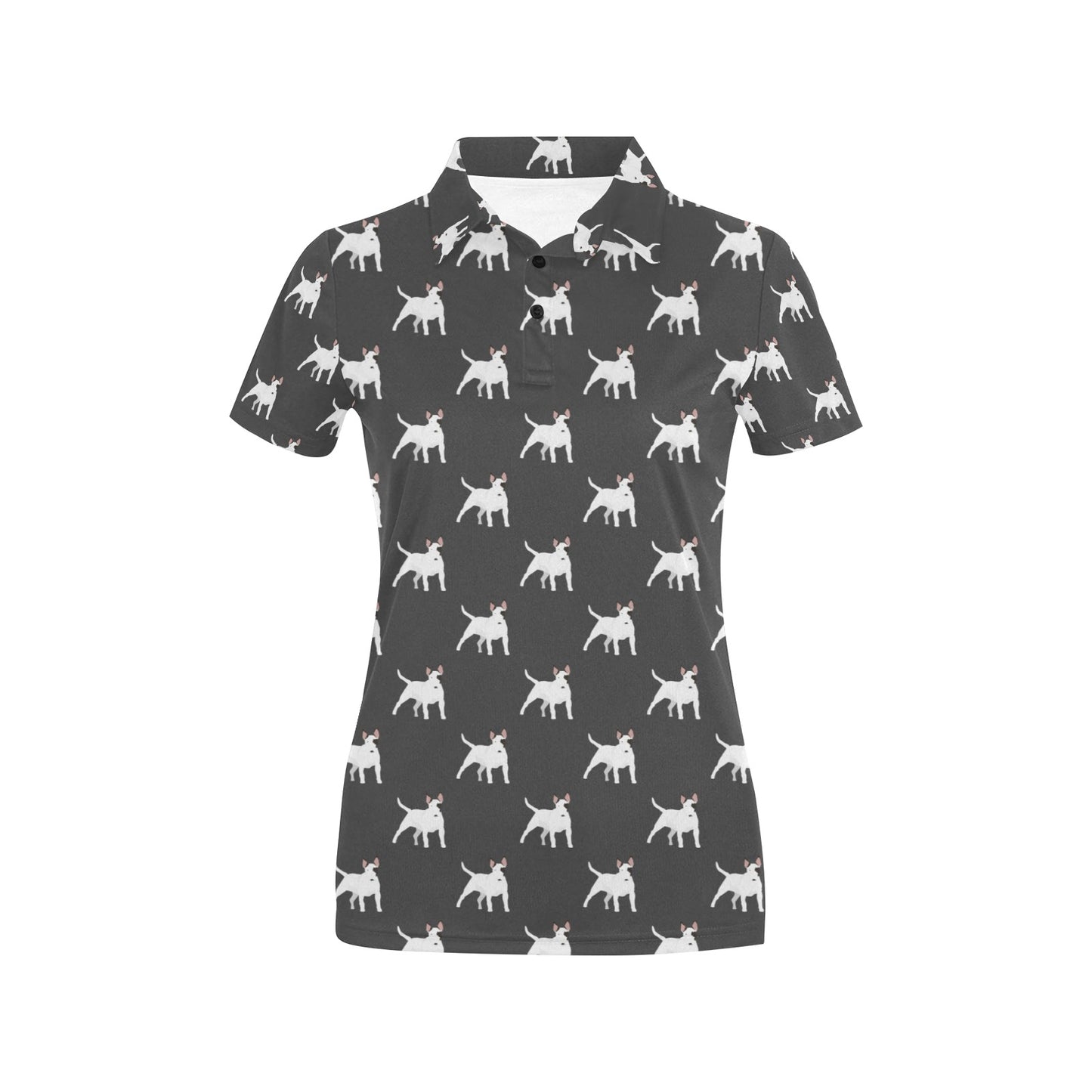 Bull Terriers Pattern Print Design 02 Women's Polo Shirt