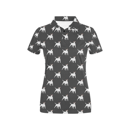 Bull Terriers Pattern Print Design 02 Women's Polo Shirt