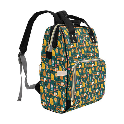 School Bus Print Design LKS309 Diaper Bag Backpack