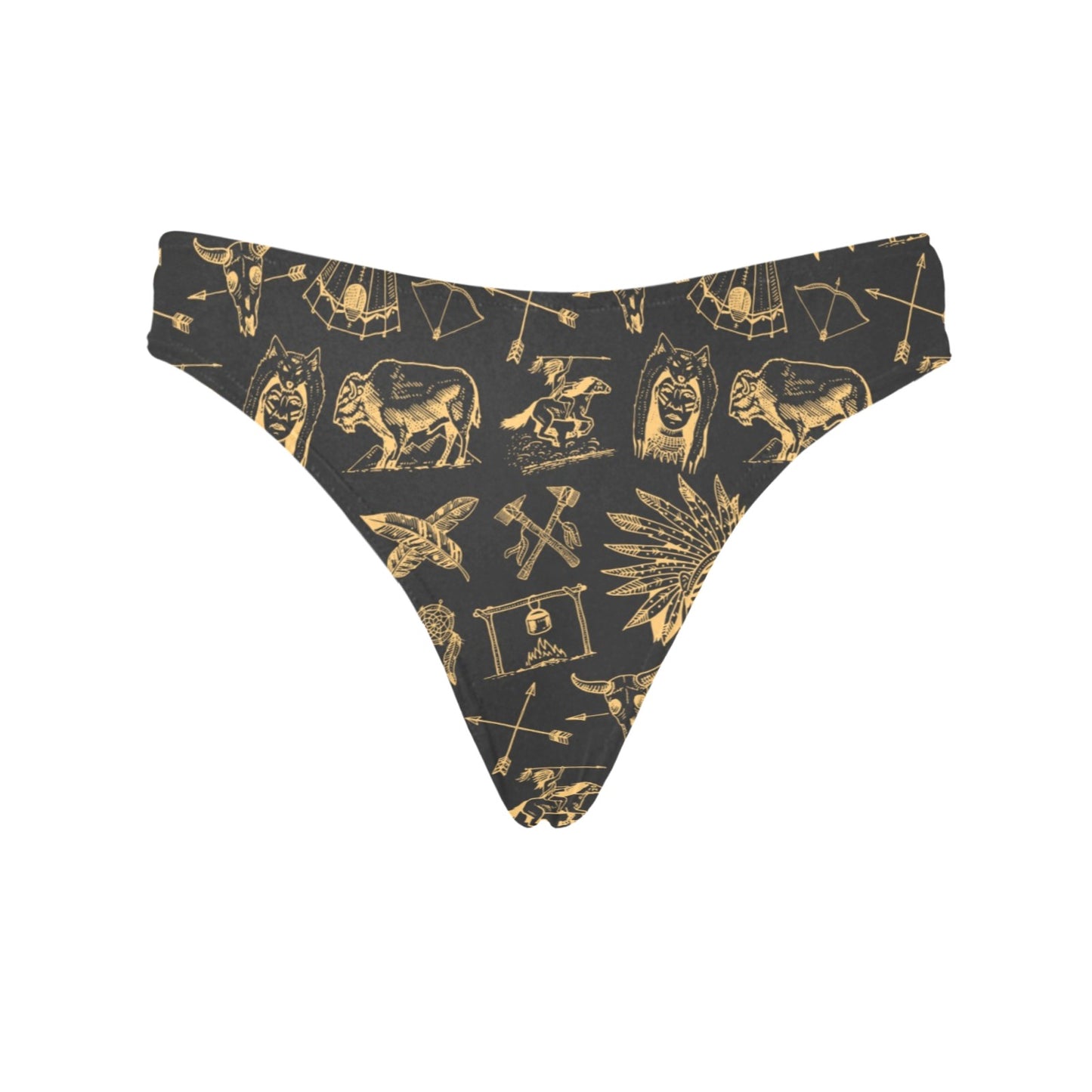 American indian Gold Style Women's Thongs