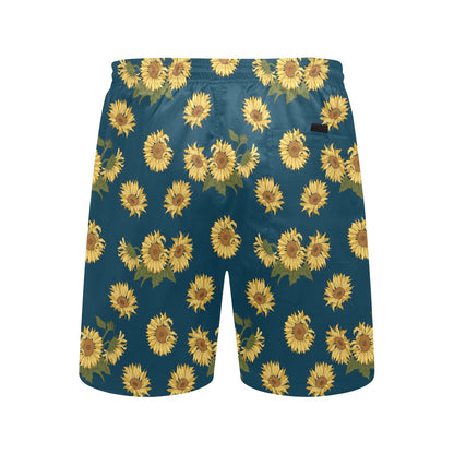 Sunflower Print Design LKS305 Men's Swim Trunks Beach Shorts