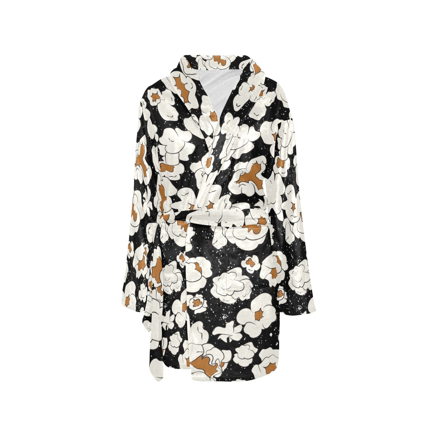 Popcorn Pattern Print Design A02 Women's Fleece Robe