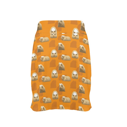 Guinea Pig Print Design LKS403 17" Golf & Pickleball Skort with Pockets