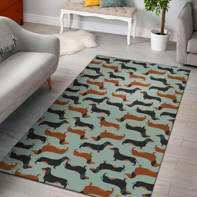 Dachshund Cute Print Pattern Area Rugs-JTAMIGO.COM