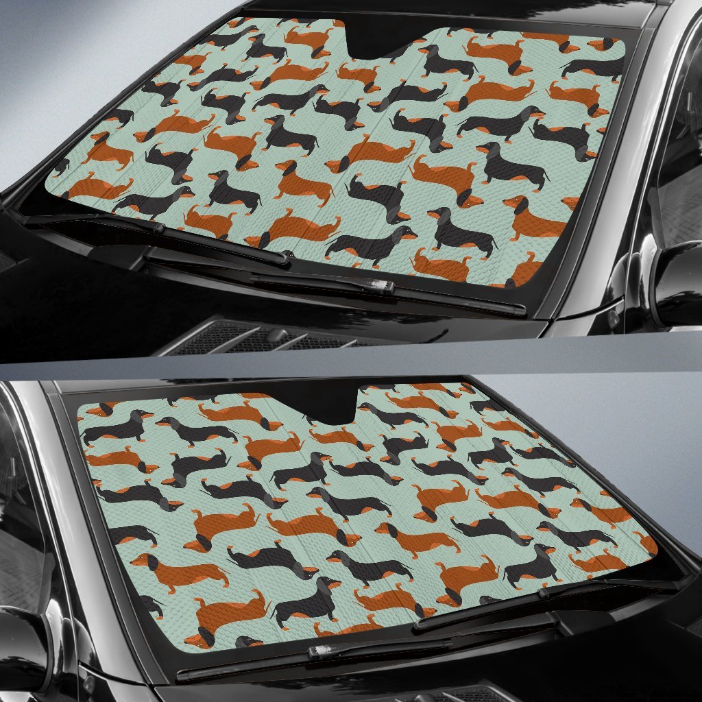 Dachshund Cute Print Pattern Car Sun Shade For Windshield