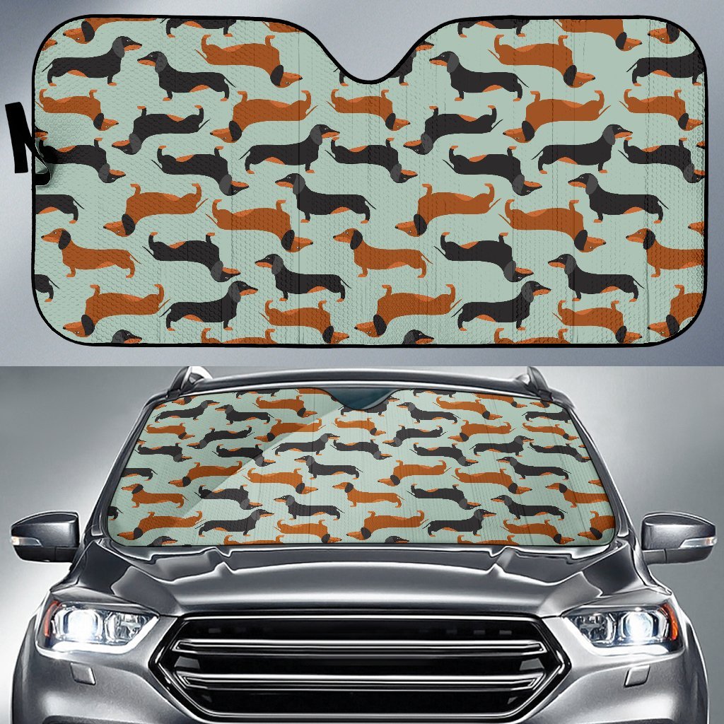 Dachshund Cute Print Pattern Car Sun Shade For Windshield