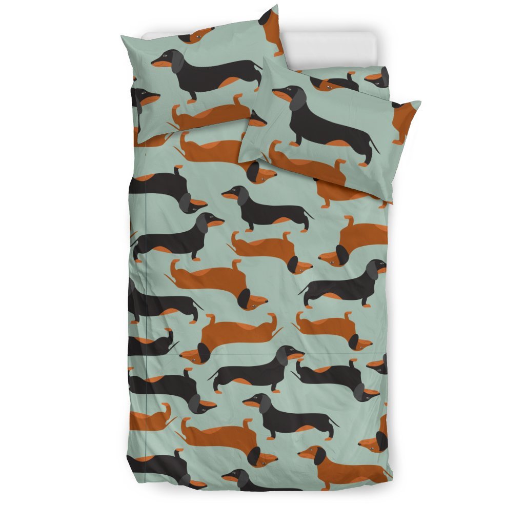 Dachshund Cute Print Pattern Duvet Cover Bedding Set