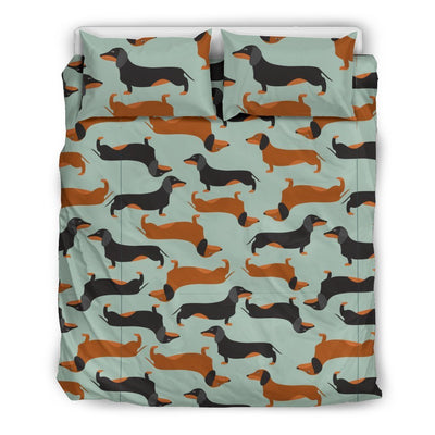 Dachshund Cute Print Pattern Duvet Cover Bedding Set