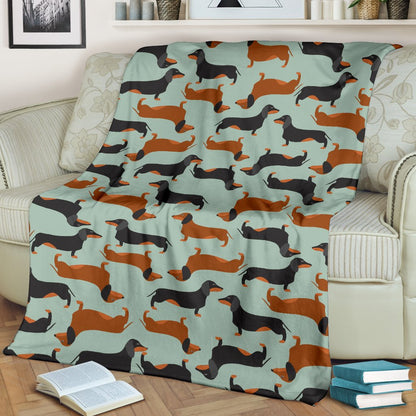 Dachshund Cute Print Pattern Fleece Blanket