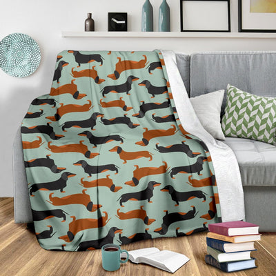 Dachshund Cute Print Pattern Fleece Blanket