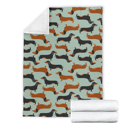 Dachshund Cute Print Pattern Fleece Blanket