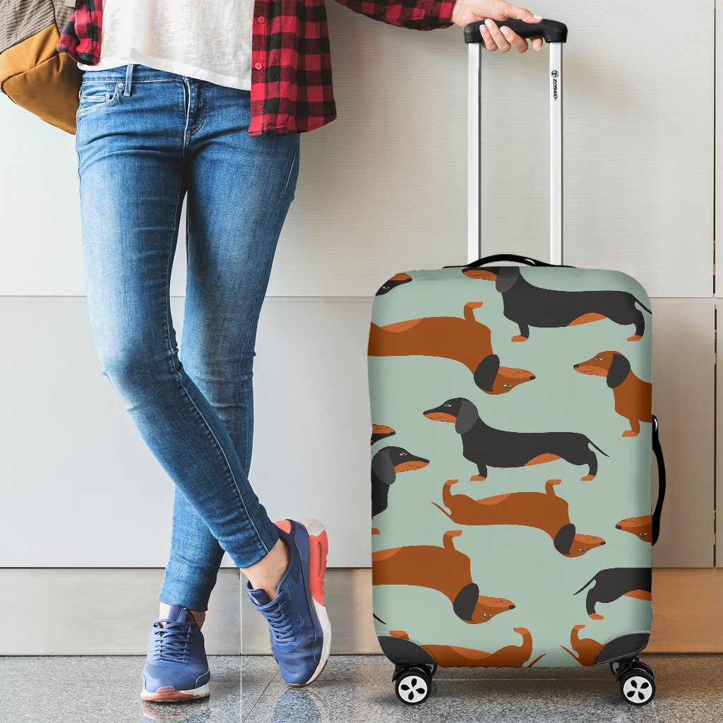 Dachshund Cute Print Pattern Luggage Cover Protector
