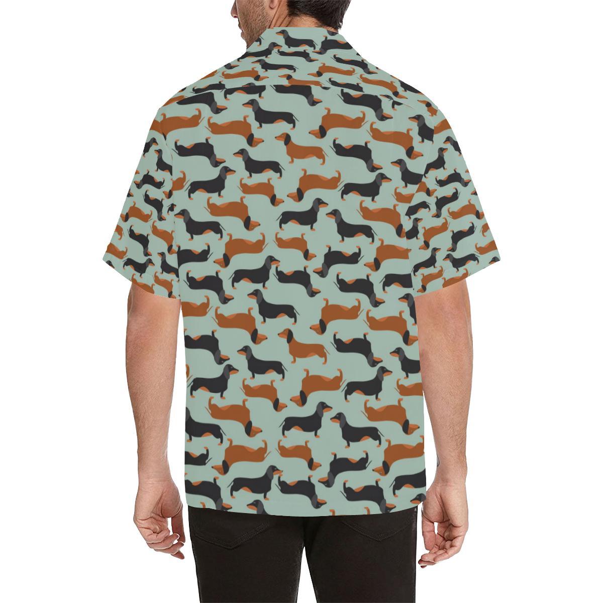 Dachshund Cute Print Pattern Men Aloha Hawaiian Shirt