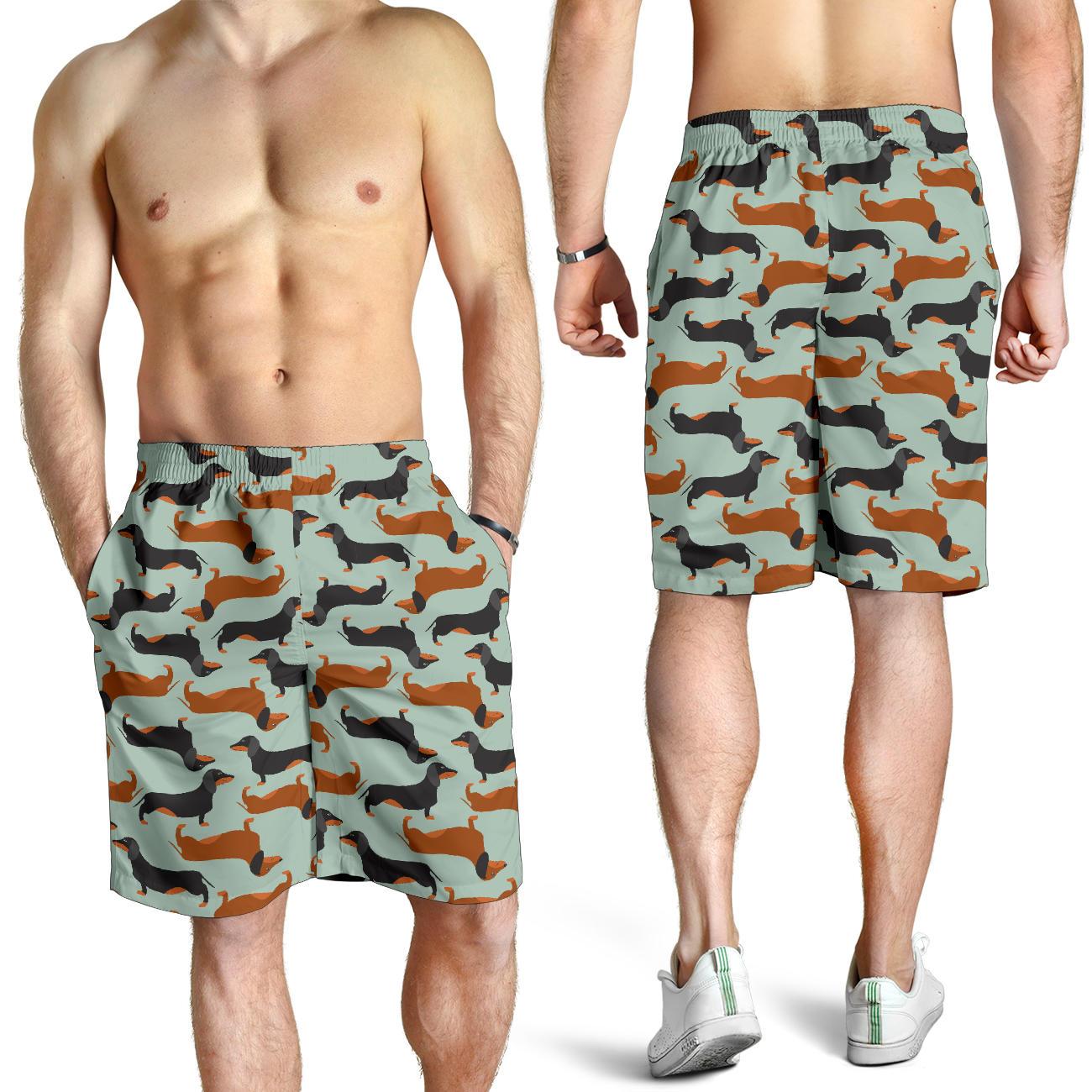 Dachshund Cute Print Pattern Mens Shorts-JTAMIGO.COM
