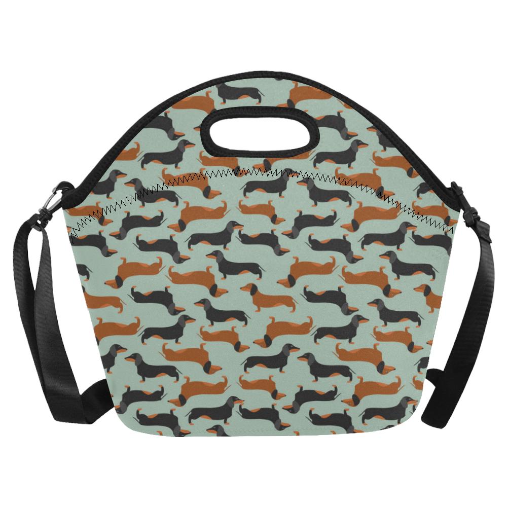 Dachshund Cute Print Pattern Neoprene Lunch Bag (Model 1669)(Large)-JTAMIGO.COM
