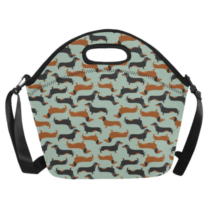 Dachshund Cute Print Pattern Neoprene Lunch Bag (Model 1669)(Large)-JTAMIGO.COM