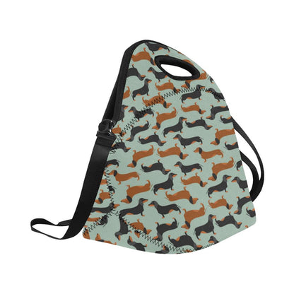 Dachshund Cute Print Pattern Neoprene Lunch Bag (Model 1669)(Large)-JTAMIGO.COM