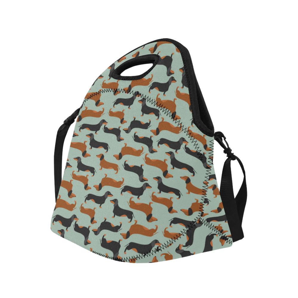 Dachshund Cute Print Pattern Neoprene Lunch Bag (Model 1669)(Large)-JTAMIGO.COM