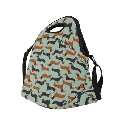 Dachshund Cute Print Pattern Neoprene Lunch Bag (Model 1669)(Large)-JTAMIGO.COM