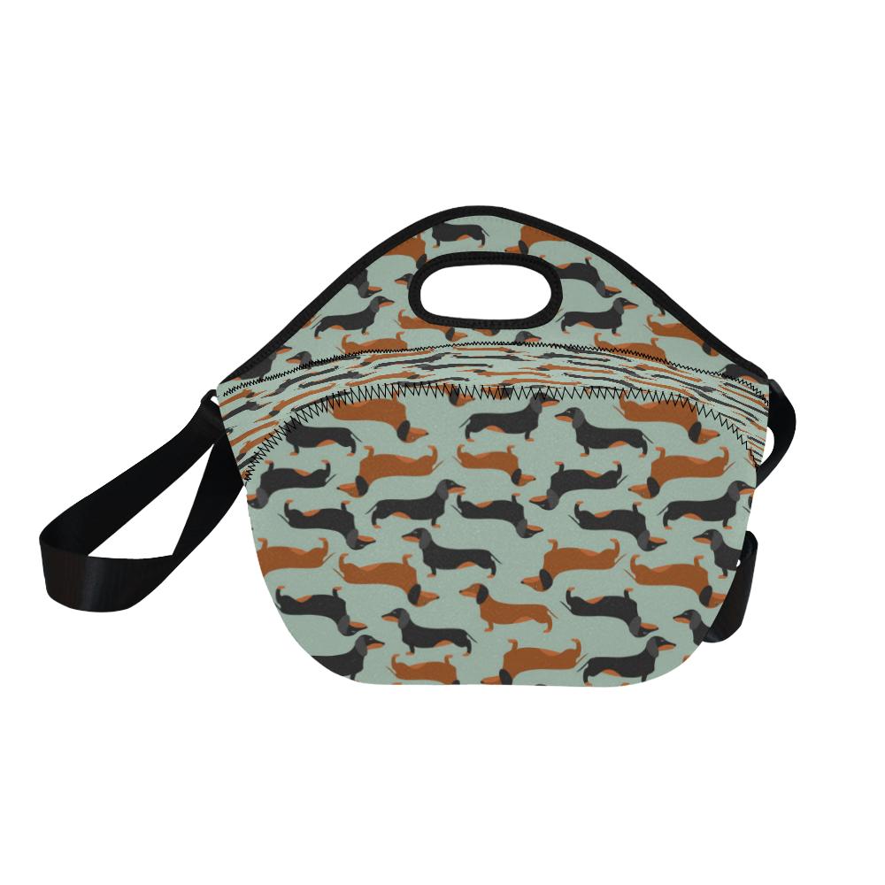 Dachshund Cute Print Pattern Neoprene Lunch Bag (Model 1669)(Large)-JTAMIGO.COM