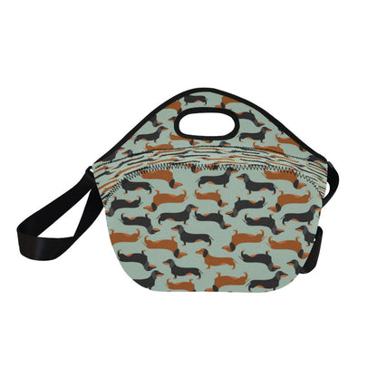Dachshund Cute Print Pattern Neoprene Lunch Bag (Model 1669)(Large)-JTAMIGO.COM