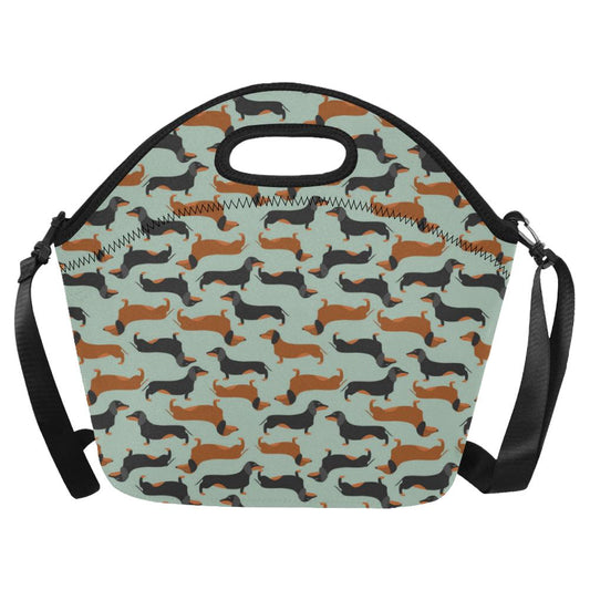 Dachshund Cute Print Pattern Neoprene Lunch Bag (Model 1669)(Large)-JTAMIGO.COM