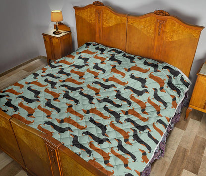 Dachshund Cute Print Pattern Premium Quilt-JTAMIGO.COM
