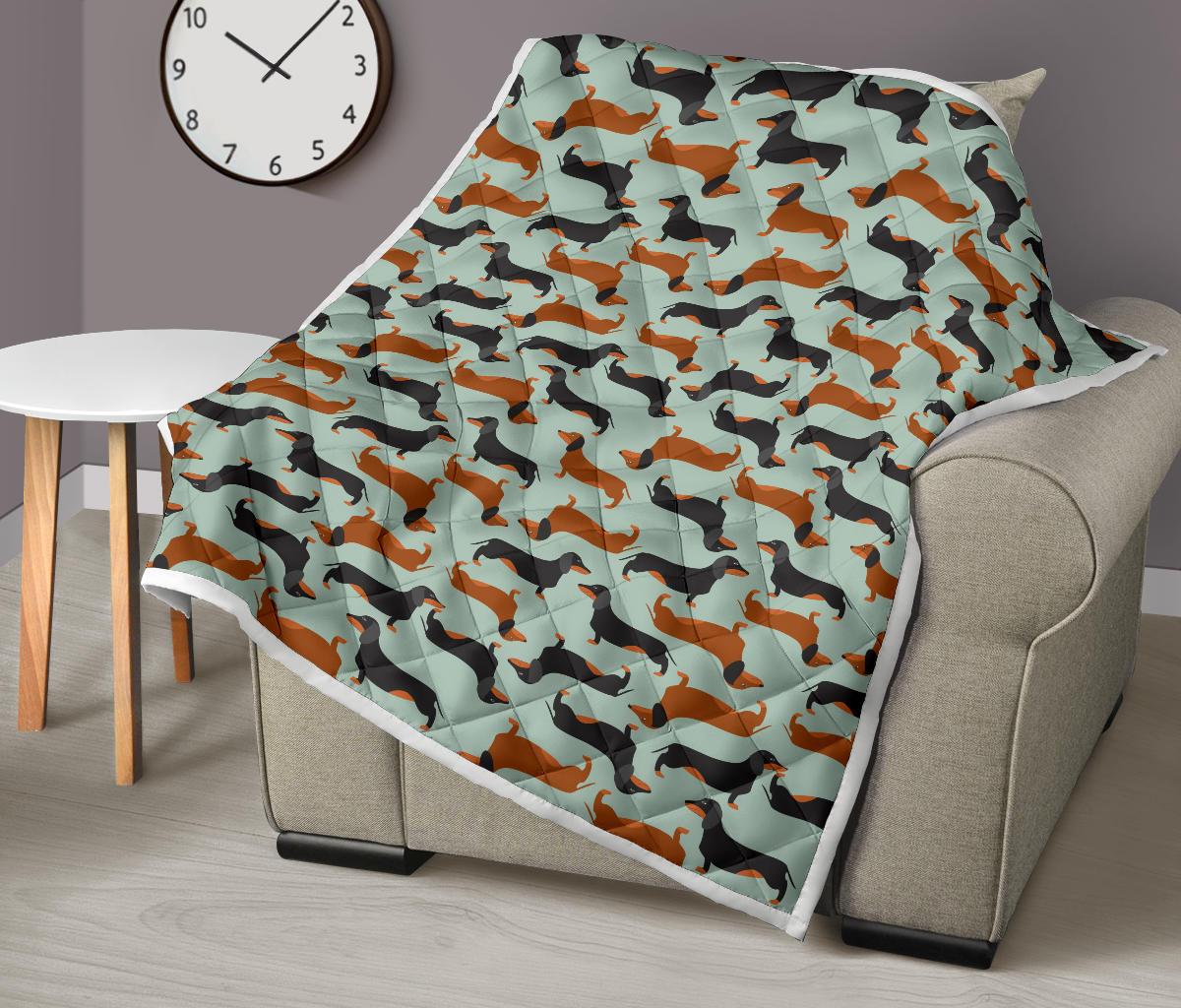 Dachshund Cute Print Pattern Premium Quilt-JTAMIGO.COM