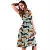 Dachshund Cute Print Pattern Sleeveless Dress