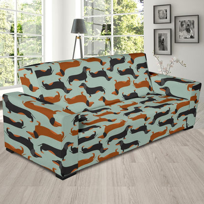 Dachshund Cute Print Pattern Sofa Slipcover-JTAMIGO.COM
