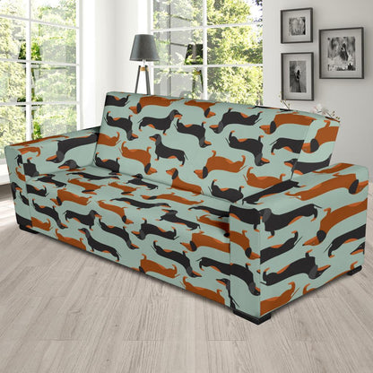 Dachshund Cute Print Pattern Sofa Slipcover-JTAMIGO.COM
