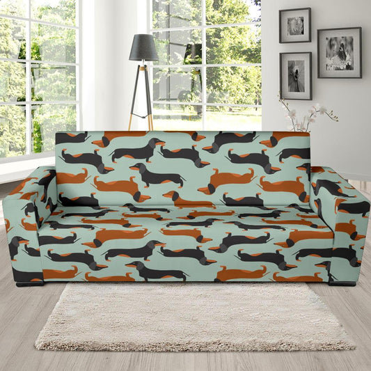Dachshund Cute Print Pattern Sofa Slipcover-JTAMIGO.COM