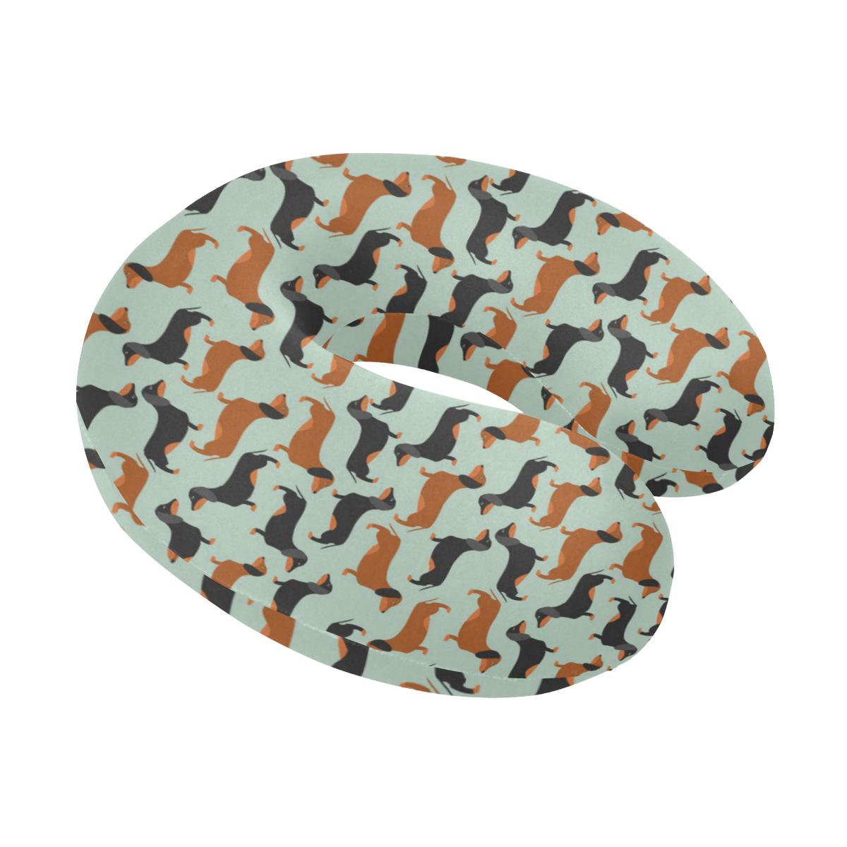 Dachshund Cute Print Pattern U-Shaped Travel Neck Pillow-JTAMIGO.COM
