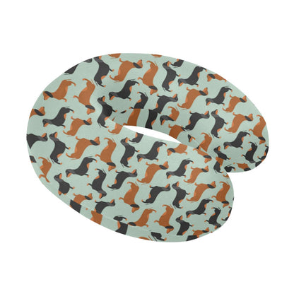 Dachshund Cute Print Pattern U-Shaped Travel Neck Pillow-JTAMIGO.COM